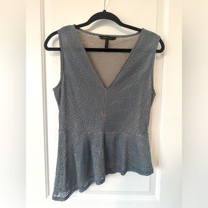 BCBG lace sleeveless peplum top, medium